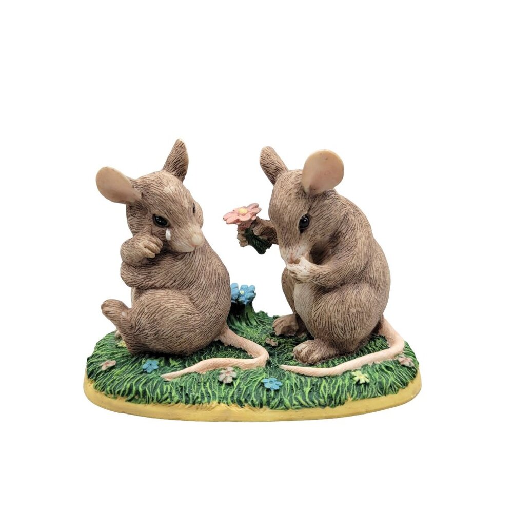 Charming Tails Figurine I'm So Sorry 97/720 Mice Apology Flowers Silvestri